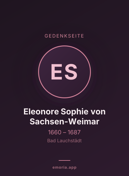 Gedenkportrait von Eleonore Sophie von Sachsen-Weimar
