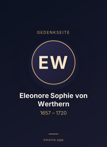 Gedenkportrait von Eleonore Sophie von Werthern