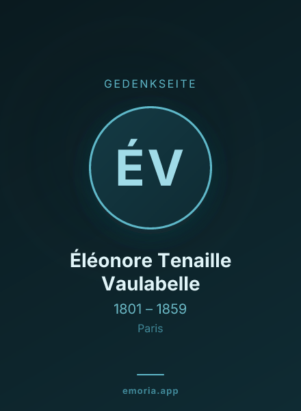 Gedenkportrait von Éléonore Tenaille Vaulabelle