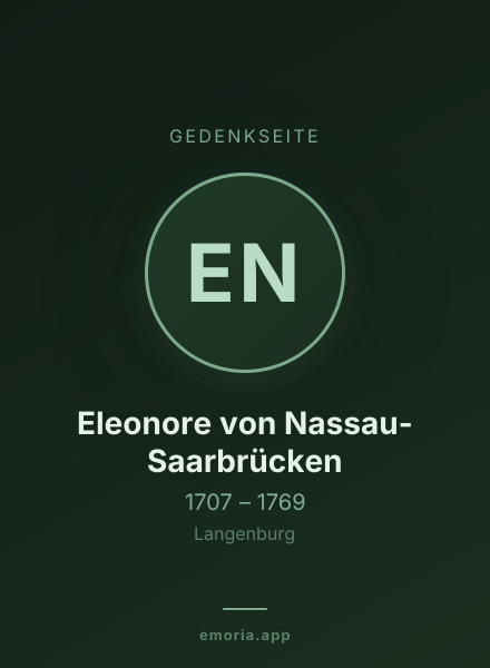 Gedenkportrait von Eleonore von Nassau-Saarbrücken