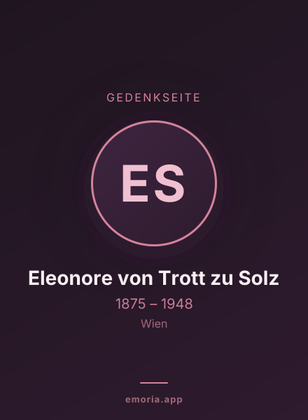 Gedenkportrait von Eleonore von Trott zu Solz