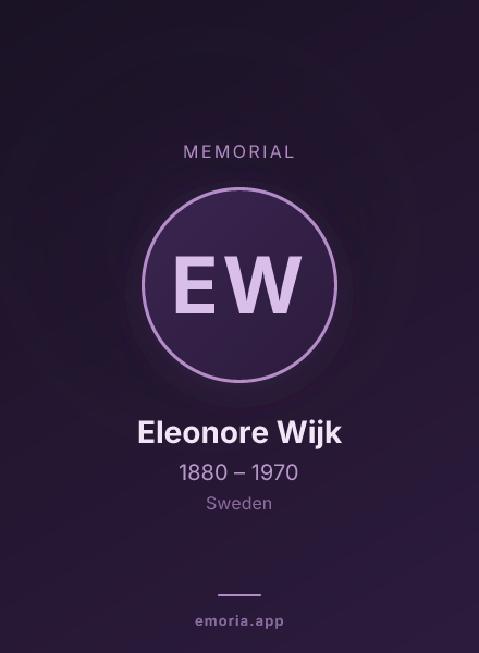 Memorial portrait of Eleonore Wijk