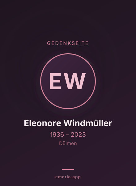 Gedenkportrait von Eleonore Windmüller