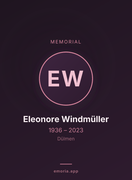 Memorial portrait of Eleonore Windmüller