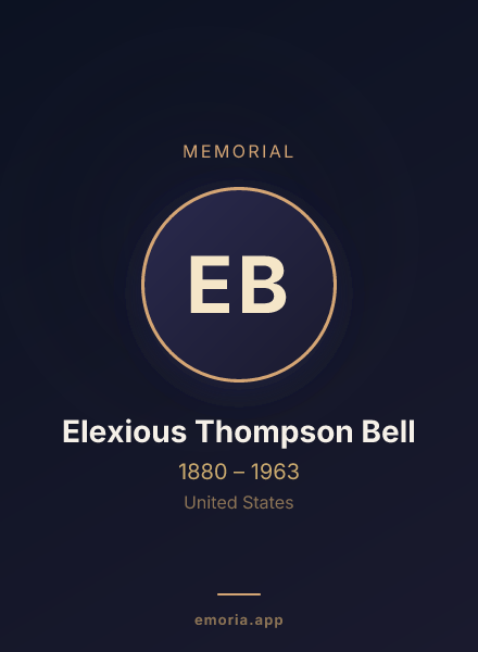 Memorial portrait of Elexious Thompson Bell