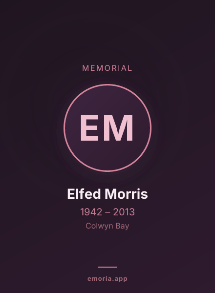 Memorial portrait of Elfed Morris