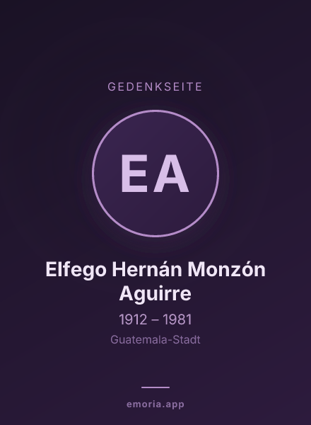Gedenkportrait von Elfego Hernán Monzón Aguirre