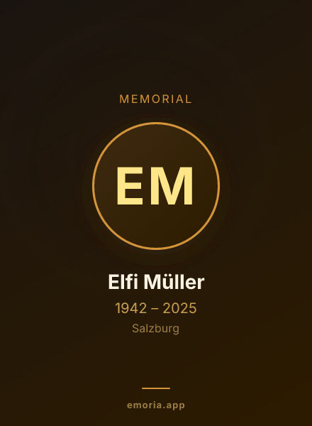 Memorial portrait of Elfi Müller