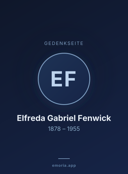 Gedenkportrait von Elfreda Gabriel Fenwick