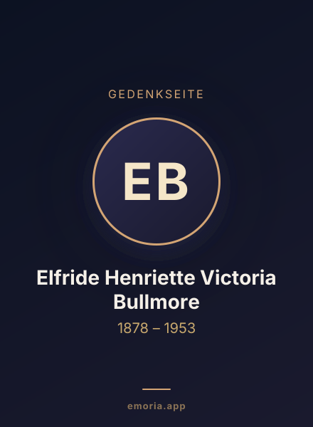 Gedenkportrait von Elfride Henriette Victoria Bullmore