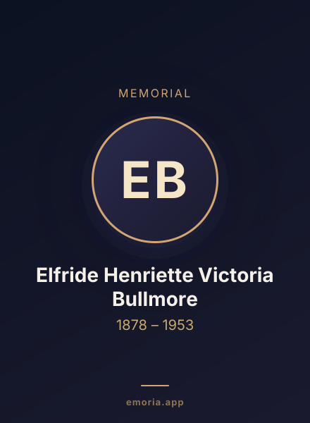 Memorial portrait of Elfride Henriette Victoria Bullmore