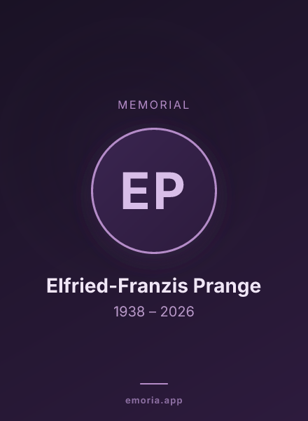 Memorial portrait of Elfried-Franzis Prange