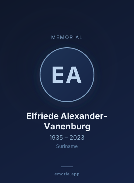 Memorial portrait of Elfriede Alexander-Vanenburg