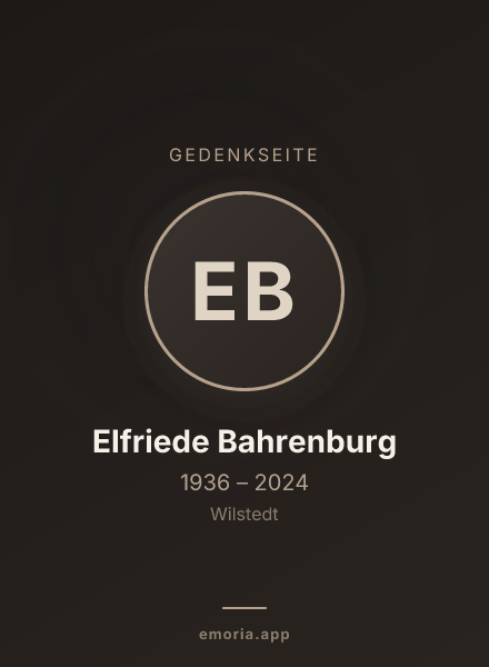 Gedenkportrait von Elfriede Bahrenburg