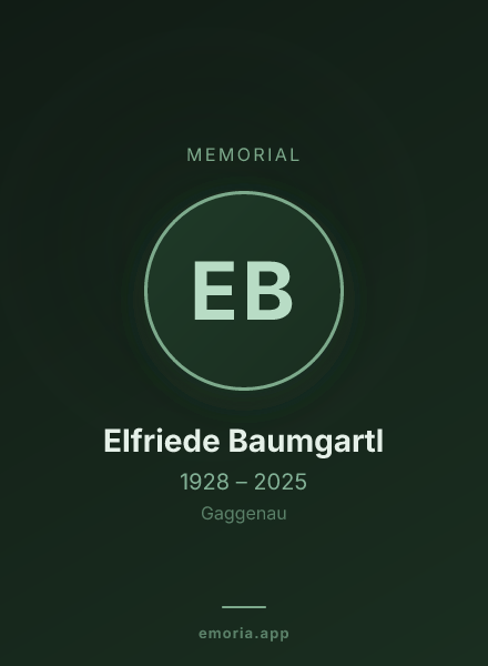 Memorial portrait of Elfriede Baumgartl