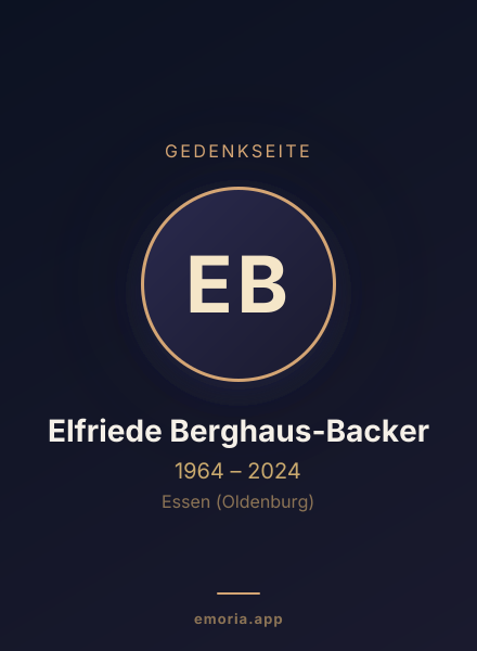 Gedenkportrait von Elfriede Berghaus-Backer