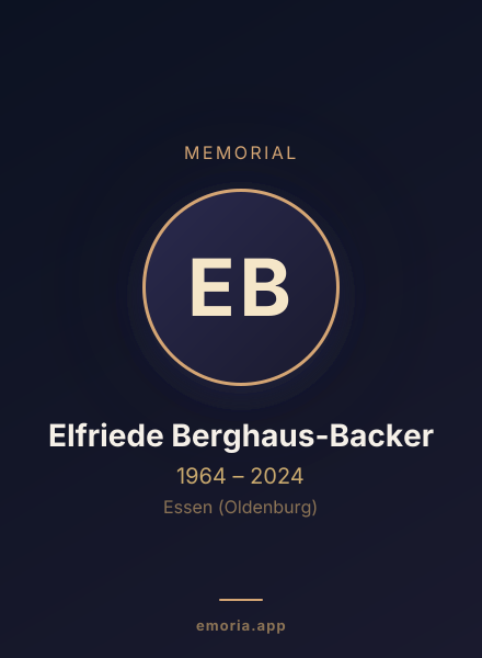 Memorial portrait of Elfriede Berghaus-Backer