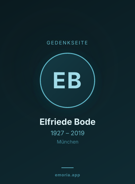 Gedenkportrait von Elfriede Bode