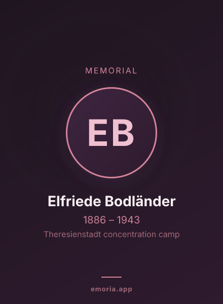 Memorial portrait of Elfriede Bodländer