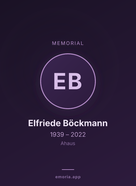 Memorial portrait of Elfriede Böckmann