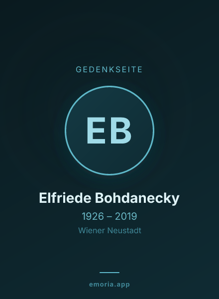 Gedenkportrait von Elfriede Bohdanecky