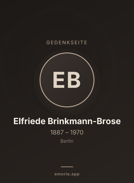 Gedenkportrait von Elfriede Brinkmann-Brose
