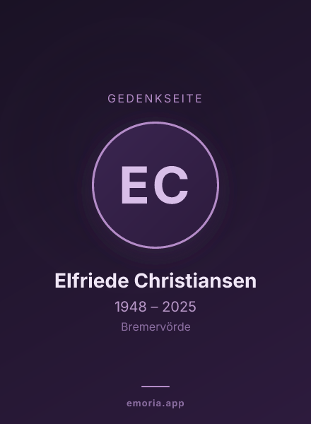 Gedenkportrait von Elfriede Christiansen