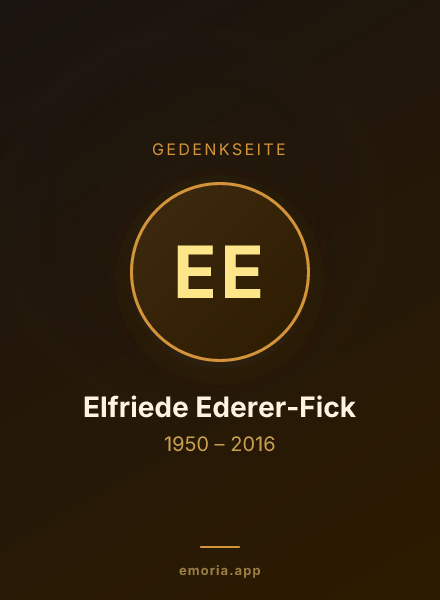 Gedenkportrait von Elfriede Ederer-Fick