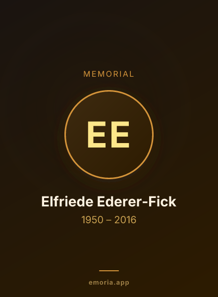 Memorial portrait of Elfriede Ederer-Fick