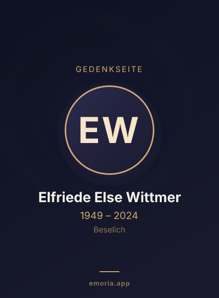 Gedenkportrait von Elfriede Else Wittmer