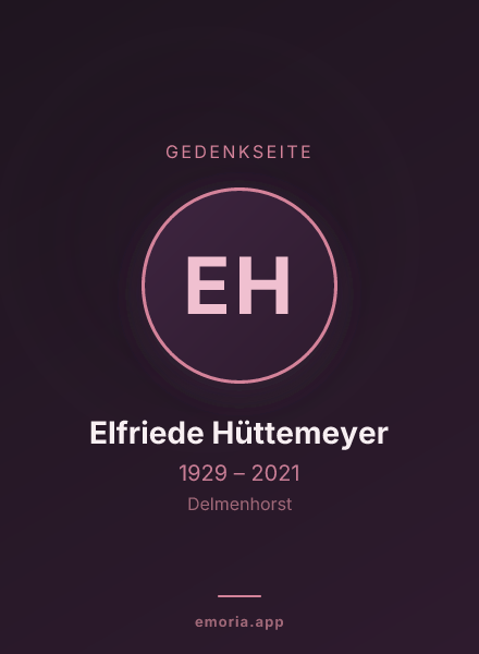 Gedenkportrait von Elfriede Hüttemeyer