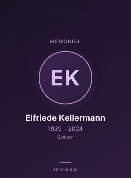 Memorial portrait of Elfriede Kellermann