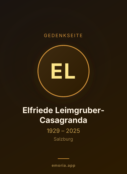 Gedenkportrait von Elfriede Leimgruber-Casagranda