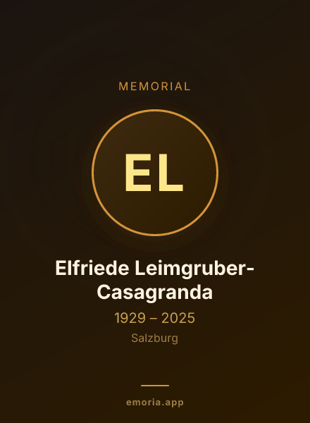 Memorial portrait of Elfriede Leimgruber-Casagranda