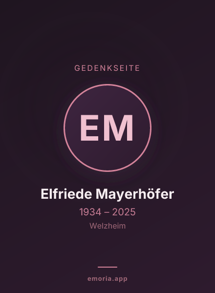 Gedenkportrait von Elfriede Mayerhöfer