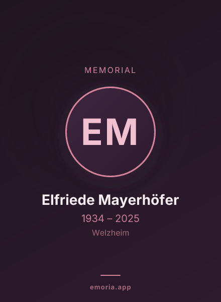 Memorial portrait of Elfriede Mayerhöfer