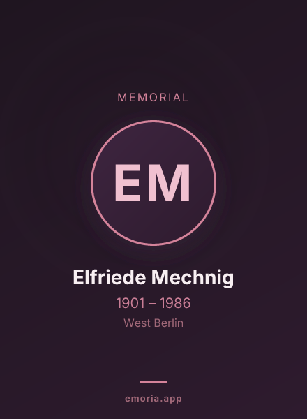 Memorial portrait of Elfriede Mechnig