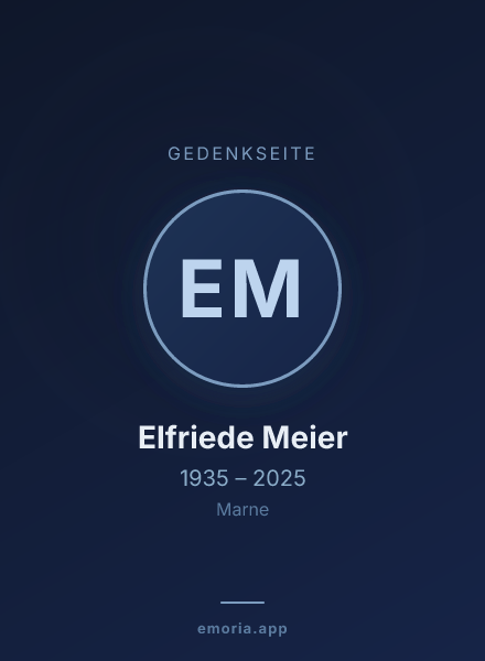 Gedenkportrait von Elfriede Meier