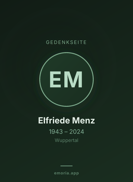 Gedenkportrait von Elfriede Menz