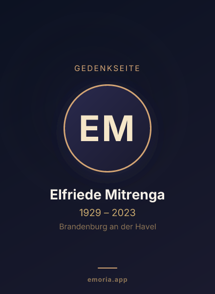 Gedenkportrait von Elfriede Mitrenga