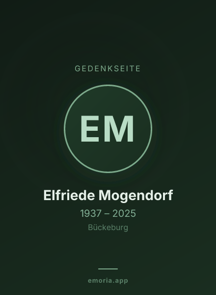 Gedenkportrait von Elfriede Mogendorf