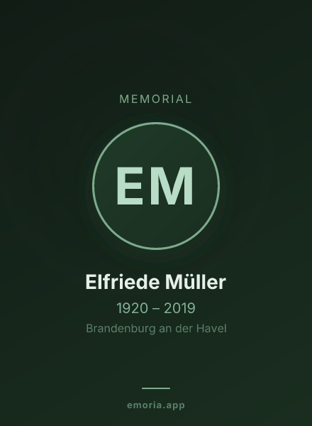 Memorial portrait of Elfriede Müller