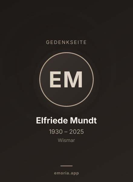 Gedenkportrait von Elfriede Mundt