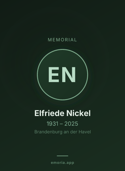 Memorial portrait of Elfriede Nickel