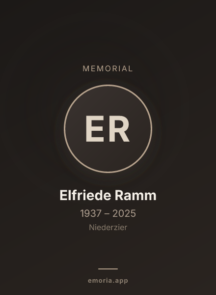 Memorial portrait of Elfriede Ramm