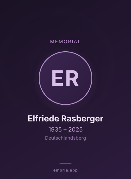 Memorial portrait of Elfriede Rasberger