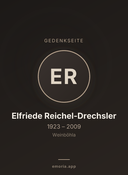 Gedenkportrait von Elfriede Reichel-Drechsler