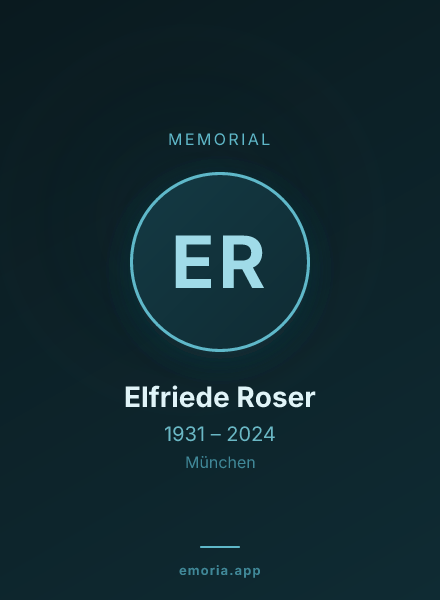 Memorial portrait of Elfriede Roser