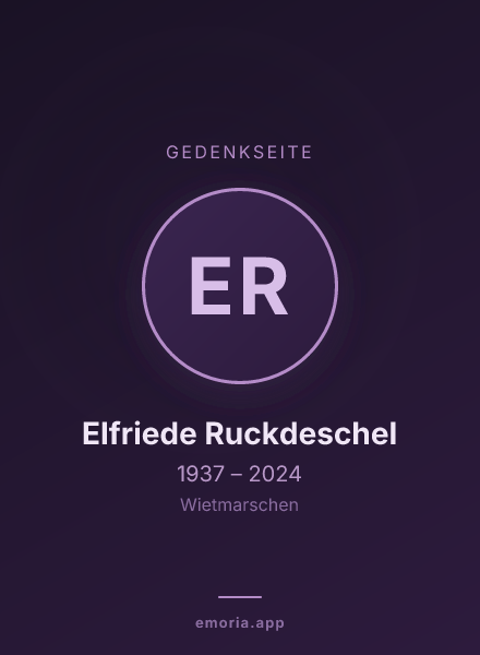 Gedenkportrait von Elfriede Ruckdeschel