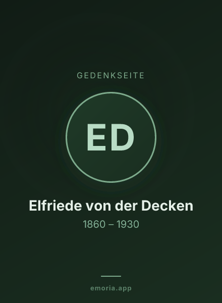 Gedenkportrait von Elfriede von der Decken